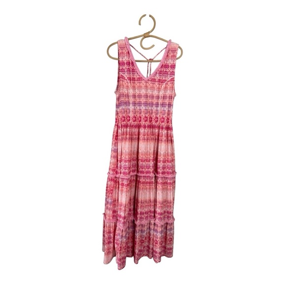 Cabana Life Sleeveless Pink Lavender UPF Tie Tassel Print Swim Cover Up Dress - Picture 6 of 16